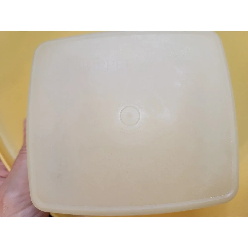 70s/80s Vintage Tupperware Sheer Food Storage Container Set w 3 Almond Lids 310